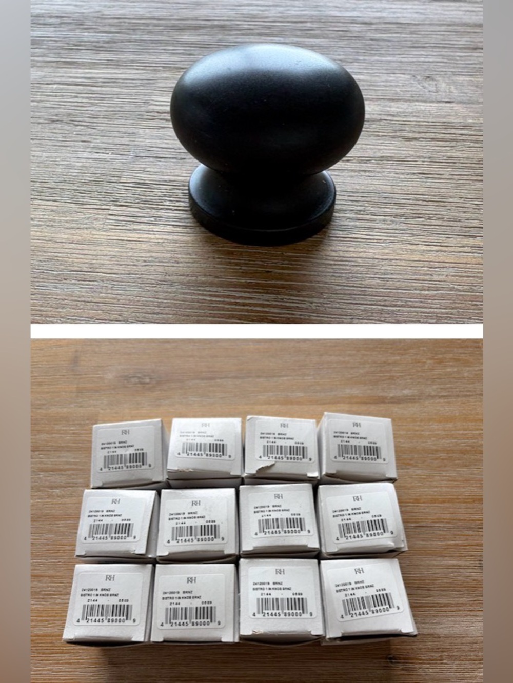 RH Restoration Hardware NIB 1” Bistro Knobs Oil Rubbed Bronze Set of 12